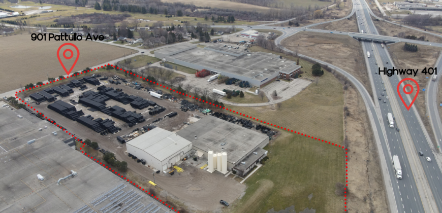 47,000 SF Industrial Building on 10 Acres, 400′ of HWY 401 Exposure – Woodstock