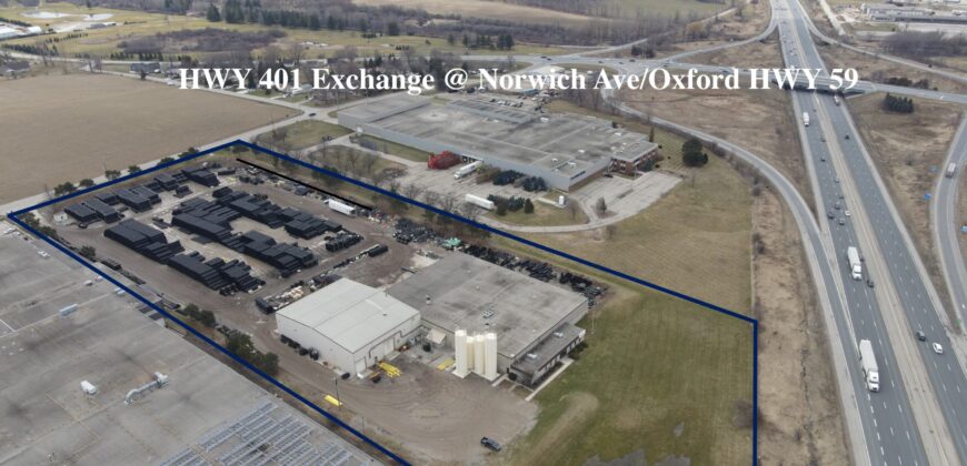 47,000 SF Industrial Building on 10 Acres, 400′ of HWY 401 Exposure – Woodstock